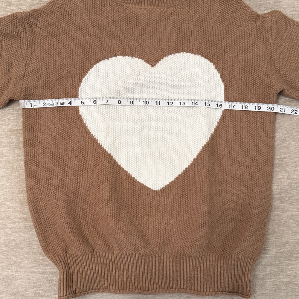 Heart Pattern Brown Sweater - Picture 8 of 9